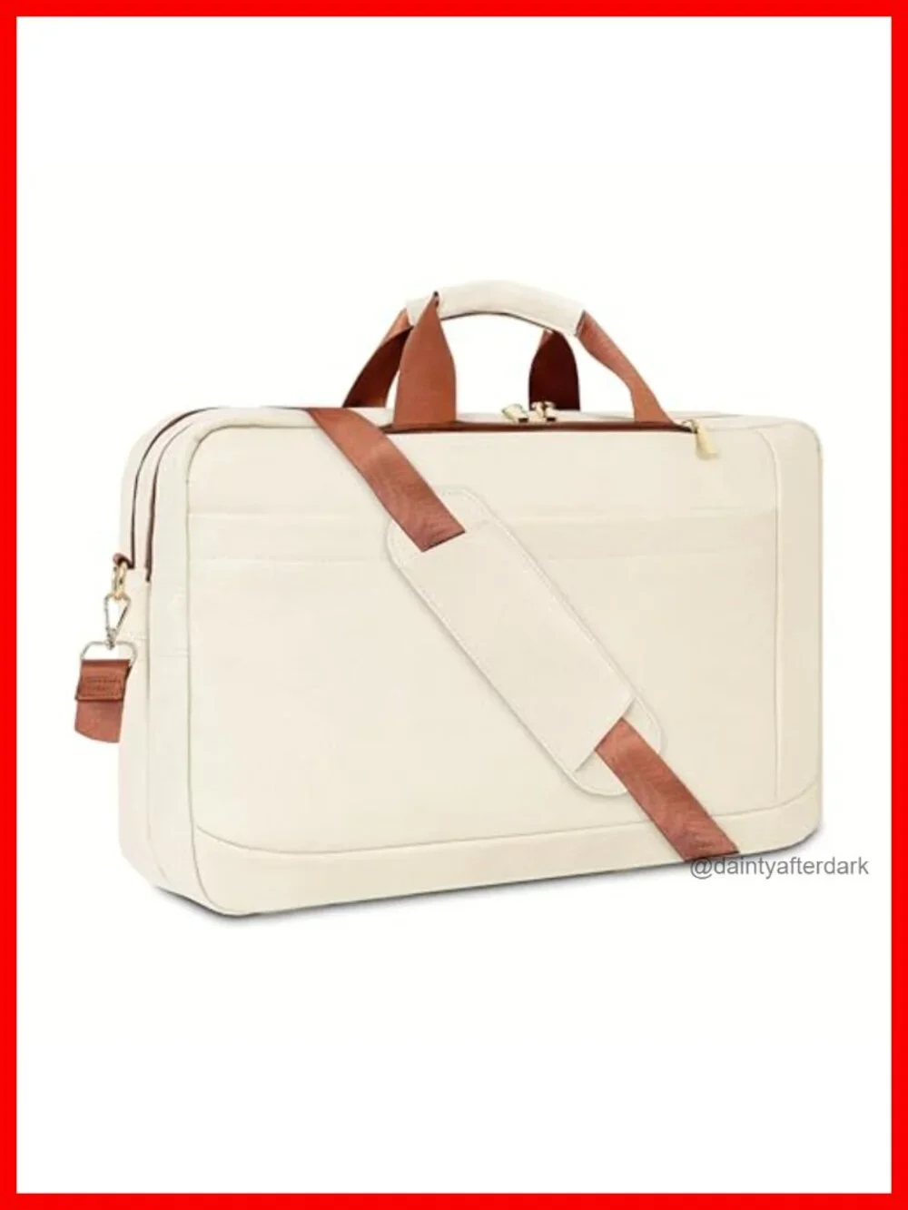 Faux Leather Messenger Bag for 17 Inch Laptop, Convertible Briefcase Shoulder